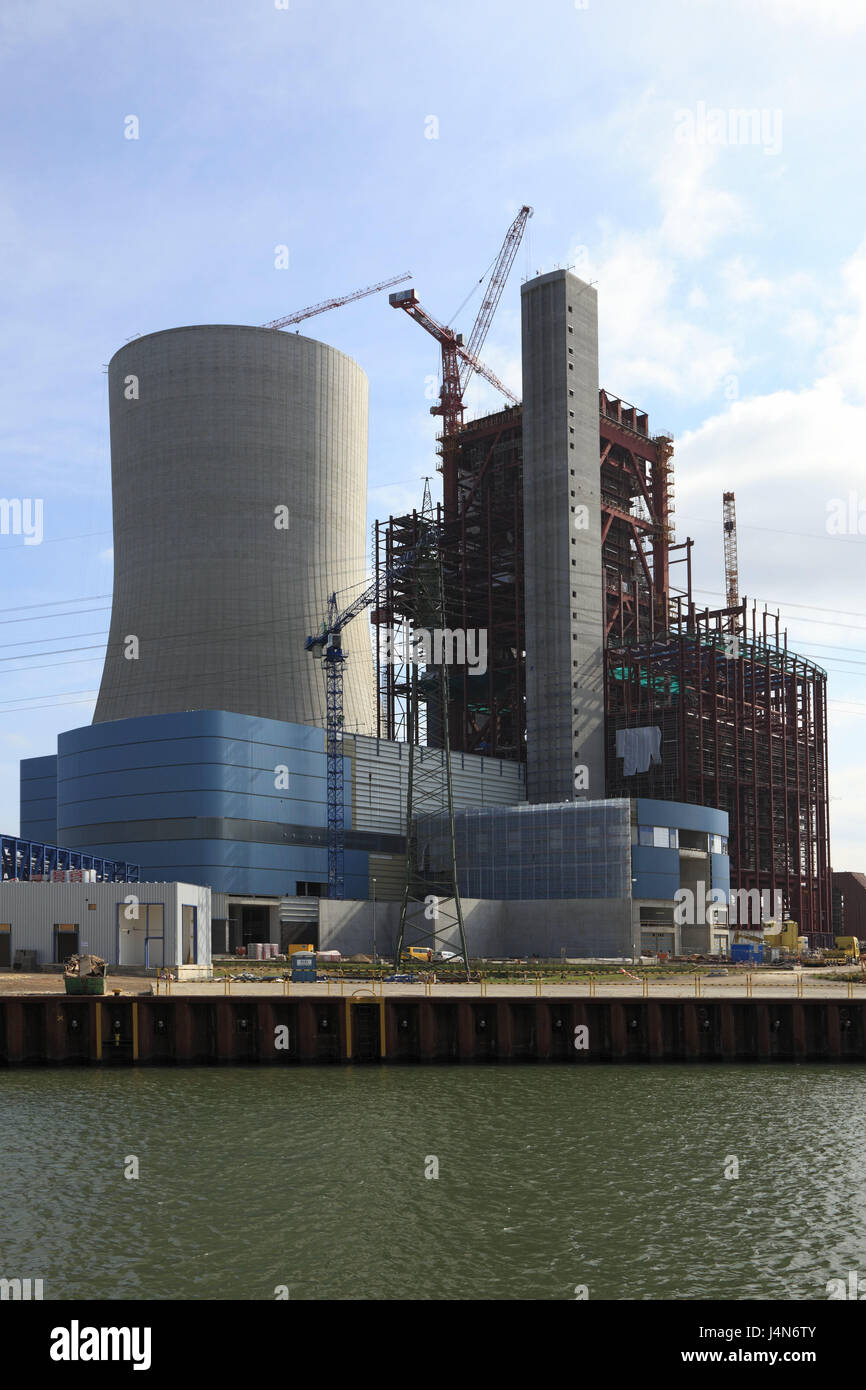 La stazione di potenza, economia, industria, energia, ambiente, uomini al lavoro, carbone power station, Dortmund, Germania Ems canale, Germania, date, labbro, Wesel data channel, data Hamm, canale Reno canale Herne, dissenteria area, Renania settentrionale-Vestfalia, Foto Stock