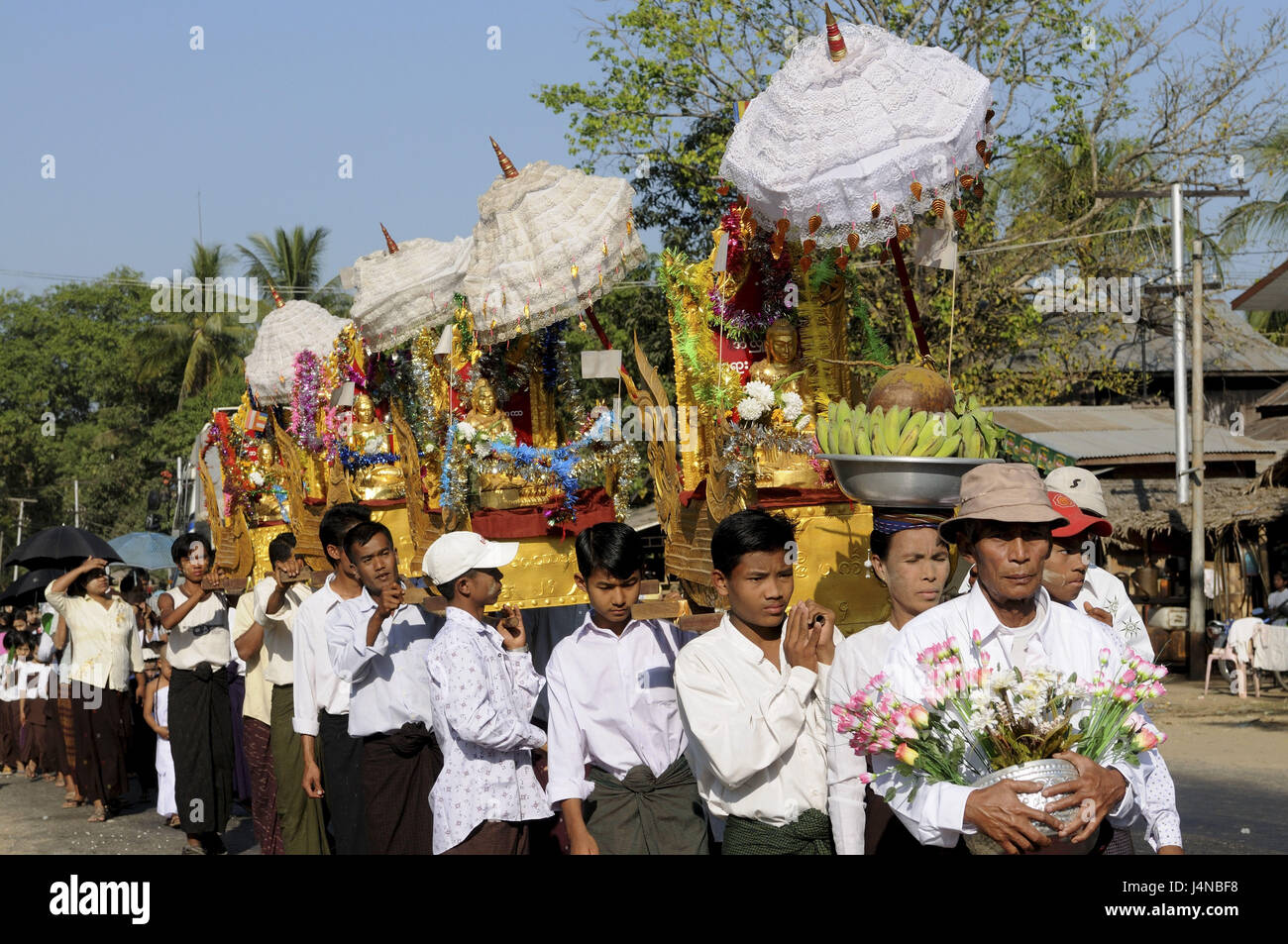 Myanmar, processione, cerimonia, Foto Stock
