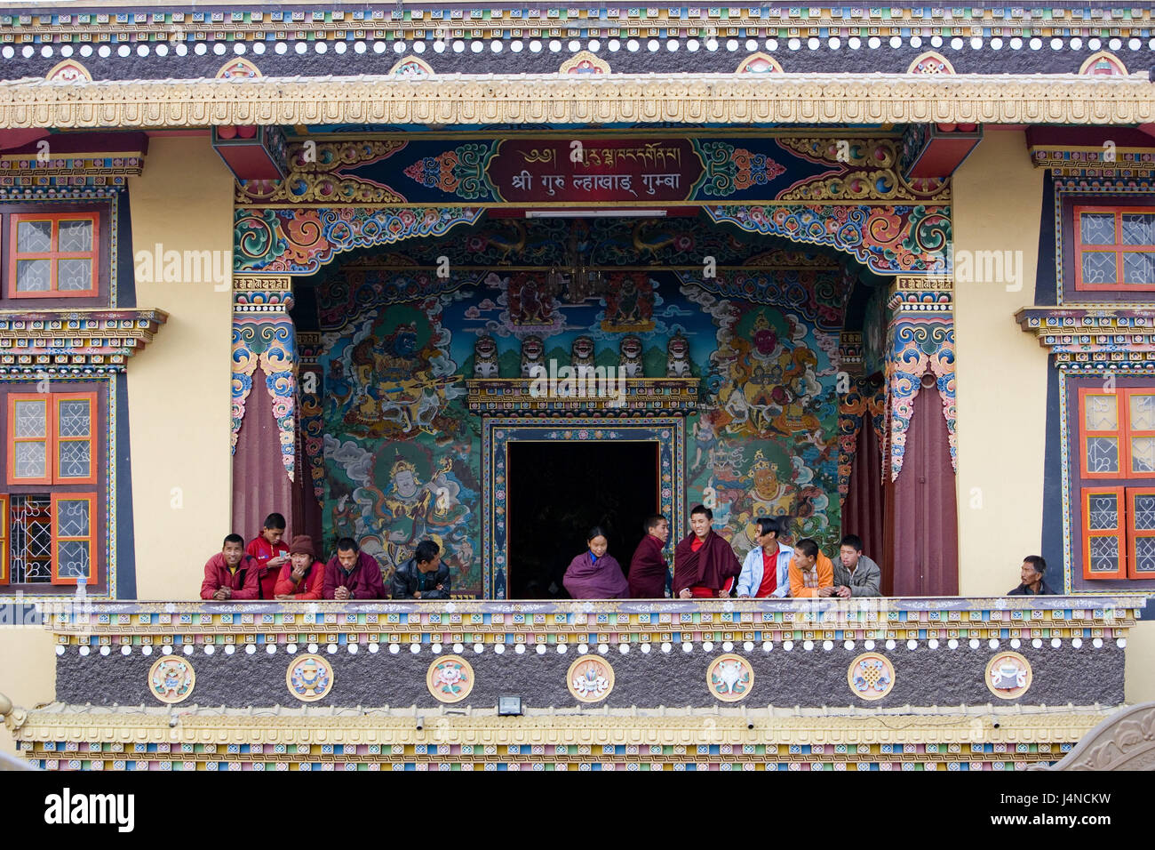 Il Nepal, Bodnath, Stupa, Visitatore, Foto Stock