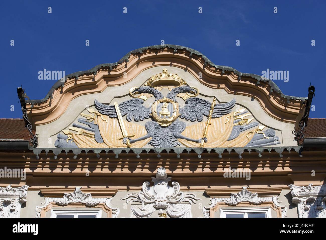 Austria, Carinzia, St. Veit in Glan, municipio facciata, dettaglio, stemma, Foto Stock