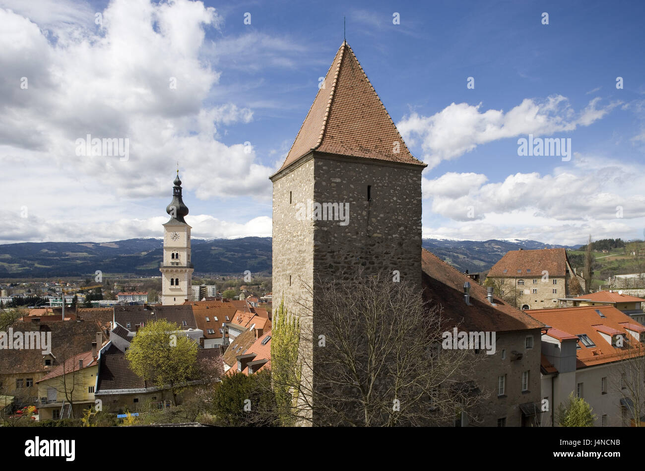 Austria, Carinzia, lupo di montagna, città alta, barra orizzontale tower, Foto Stock