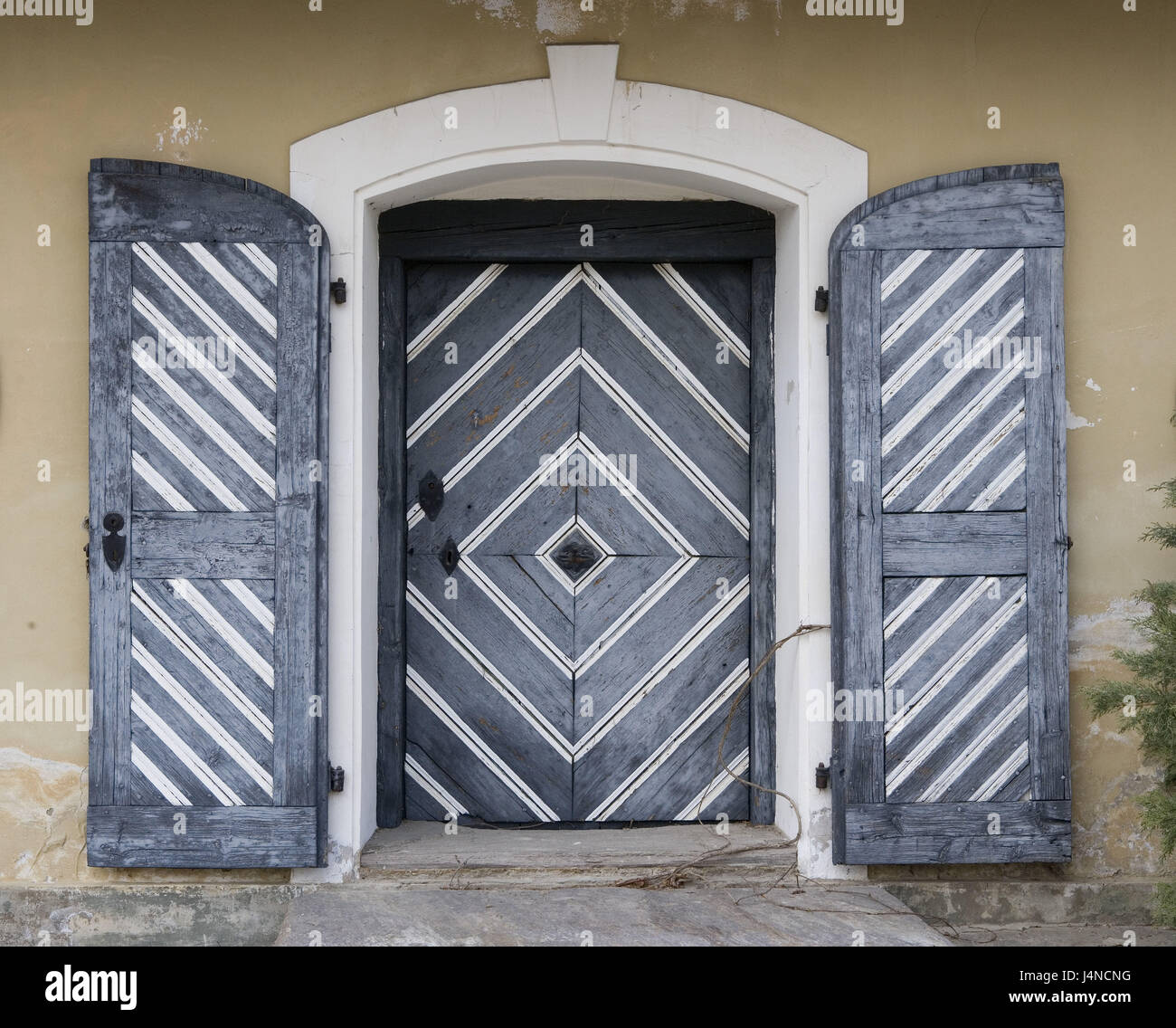 L'Austria, la Stiria, Stainz, bloccare, dettaglio porta di legno, Foto Stock