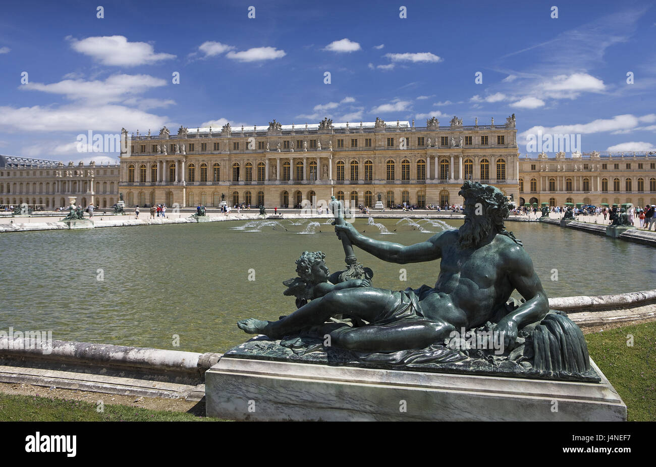 Francia, bloccare Versailles, giardino, bacino, statua, Foto Stock