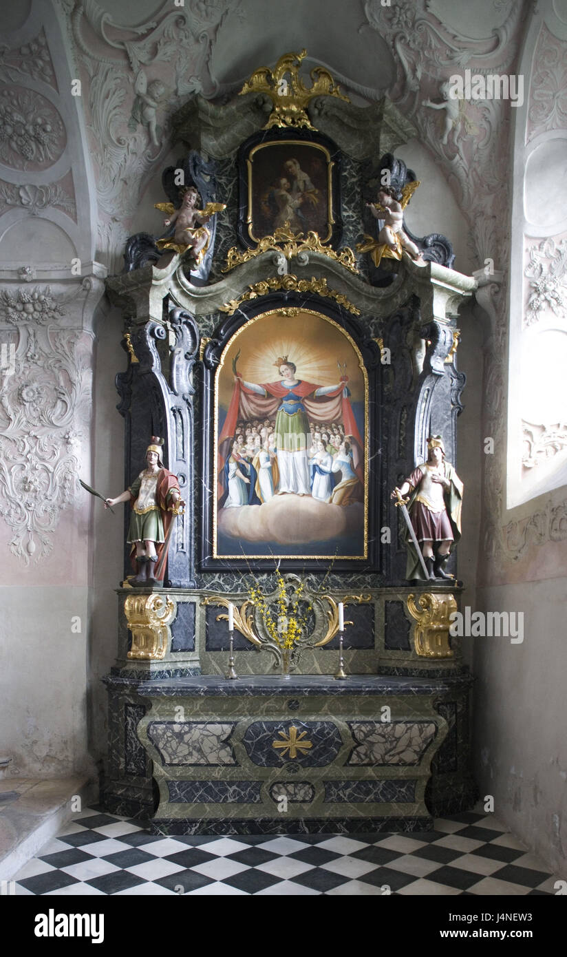 Austria, Carinzia, alle prese, collegiata Maria Ascensione, pagina altare, Foto Stock