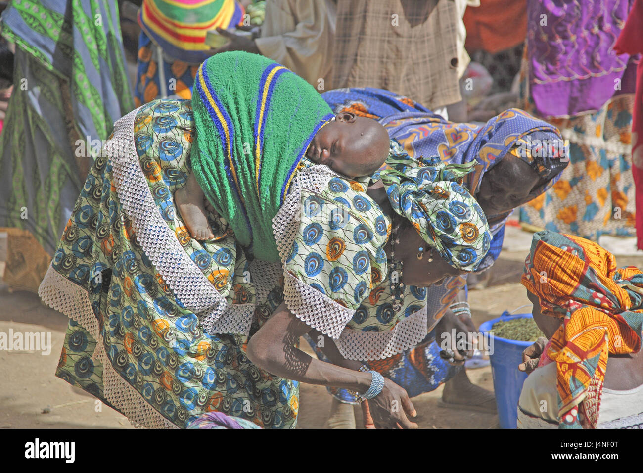 Africa occidentale, Mali, Niger-Binnendelta, Djenne, mercato, persona, Foto Stock
