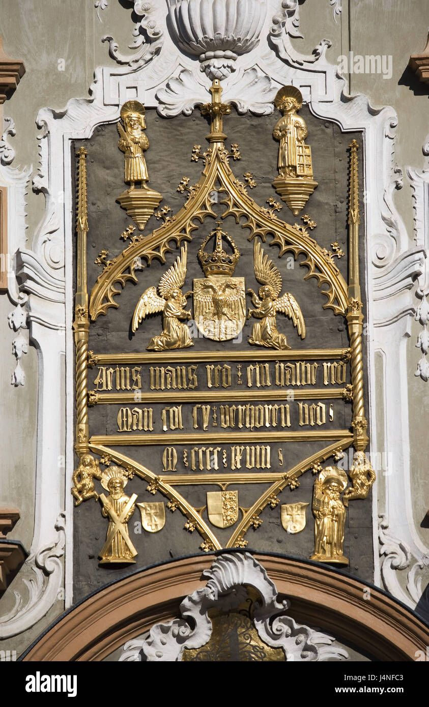 Austria, Carinzia, St. Veit in Glan, municipio facciata, dettaglio, Foto Stock