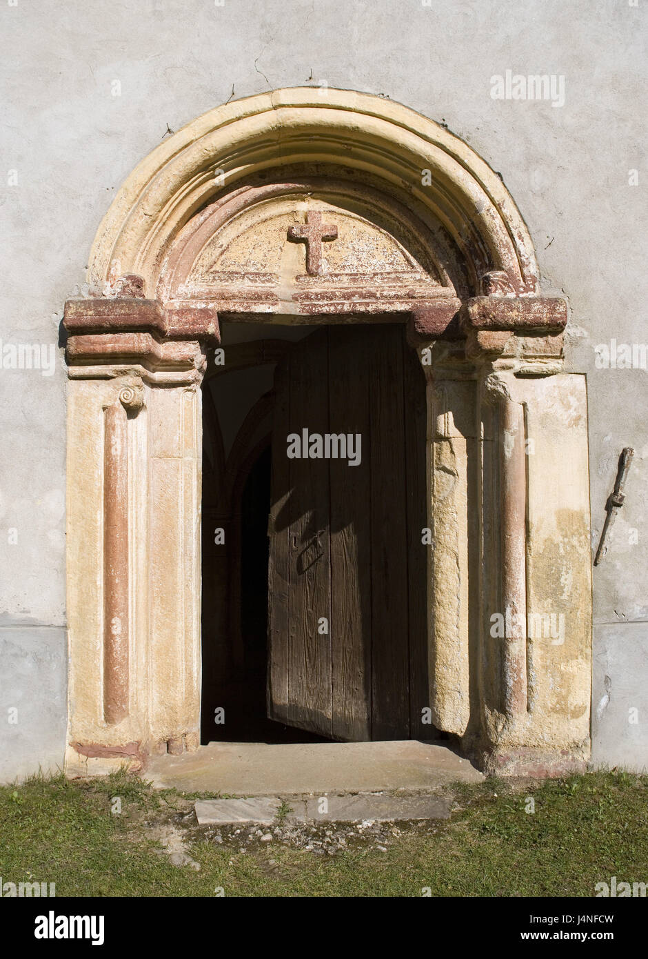 Austria, Carinzia, alle prese, la vecchia chiesa parrocchiale, dettaglio, porta, Foto Stock