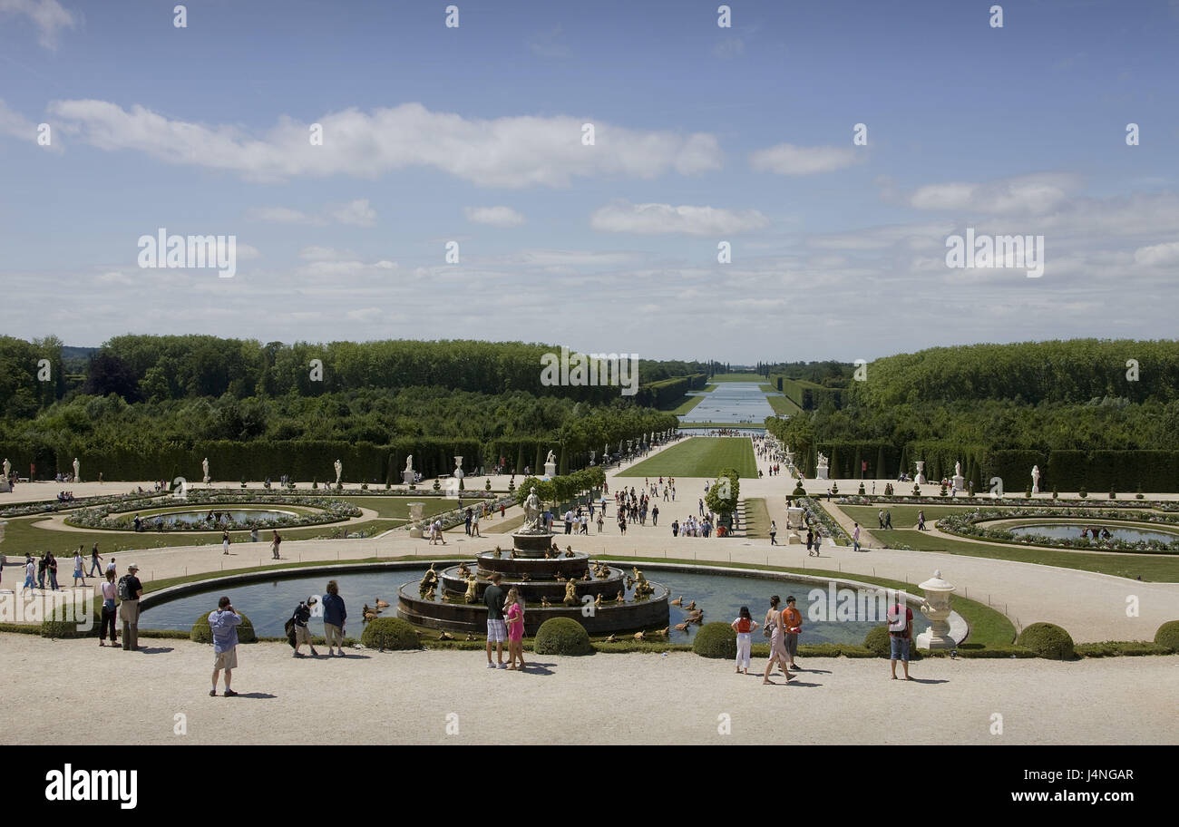 Francia, bloccare Versailles, giardino, turistico, Foto Stock