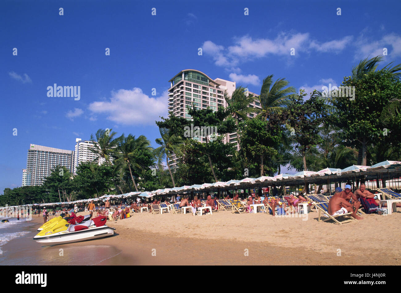 Thailandia, Pattaya Pattaya Beach, bagnanti, Foto Stock