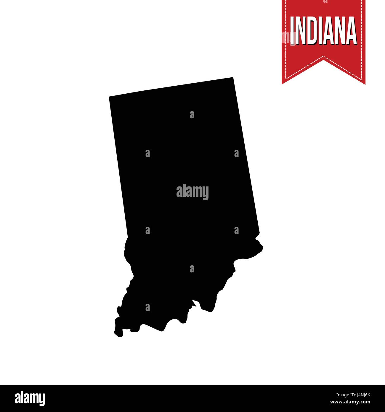 Mappa di Indiana su sfondo bianco, illustrazione vettoriale Illustrazione Vettoriale