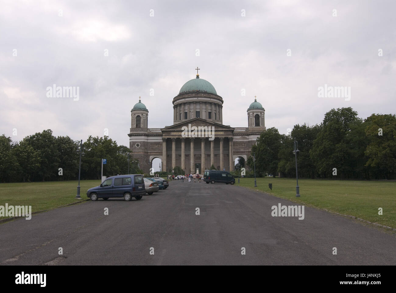 Ungheria, Esztergom, basilica, auto park, Foto Stock