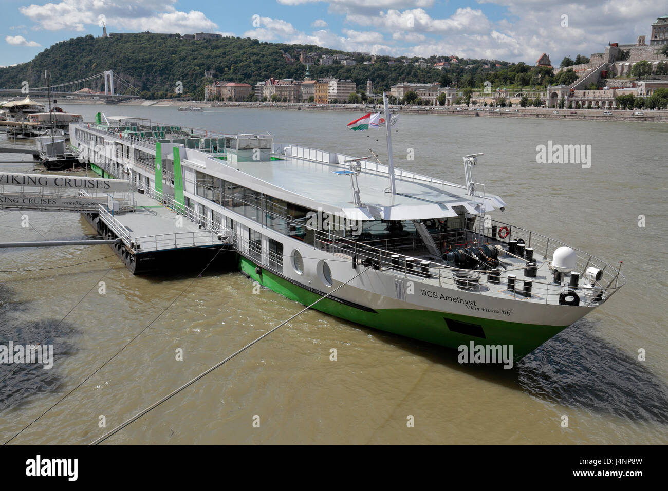Il DCS Ametista fiume nave da crociera a Budapest, Ungheria. Foto Stock