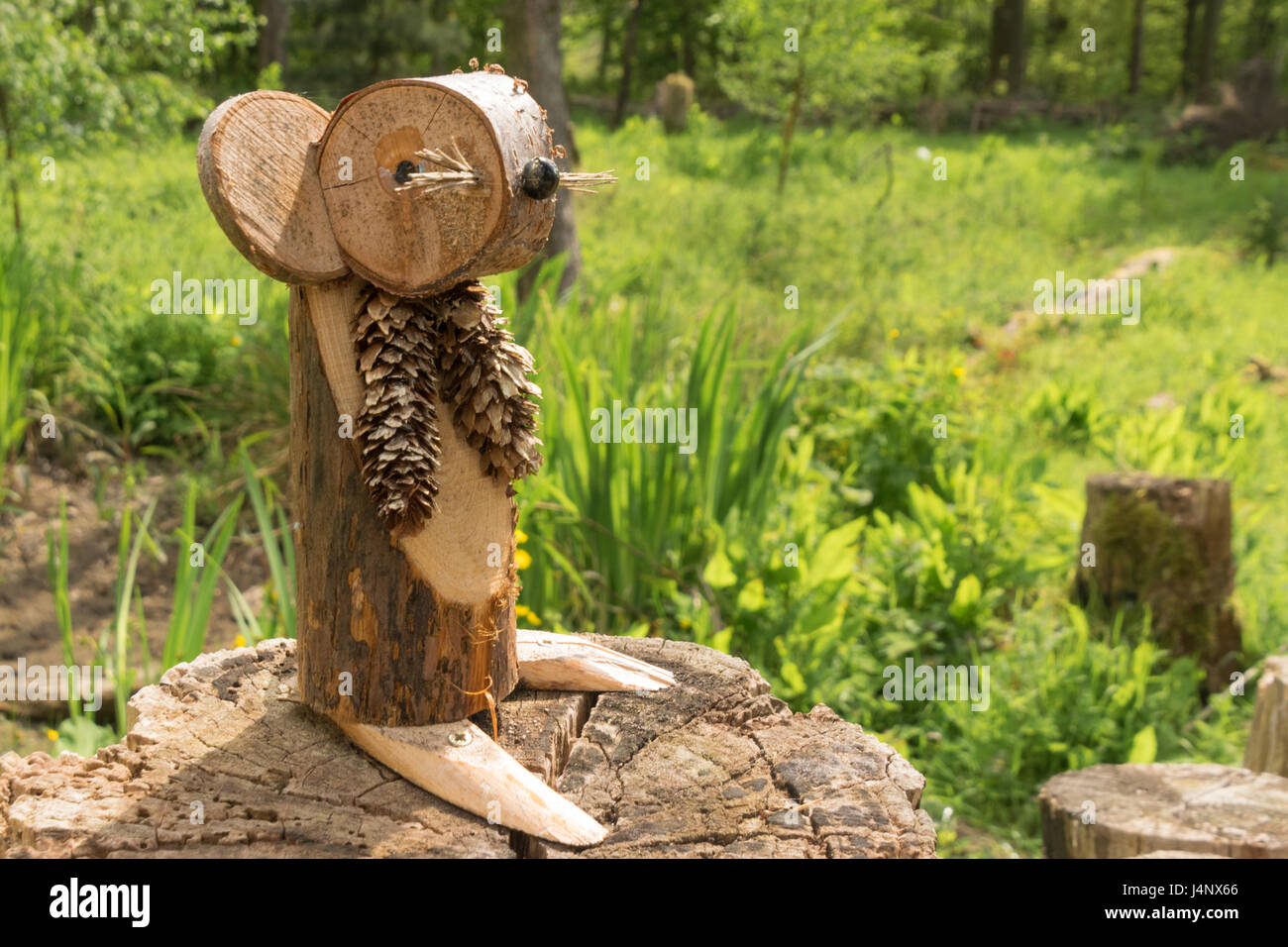 La scultura del mouse a Washington Wetland Centre Foto Stock