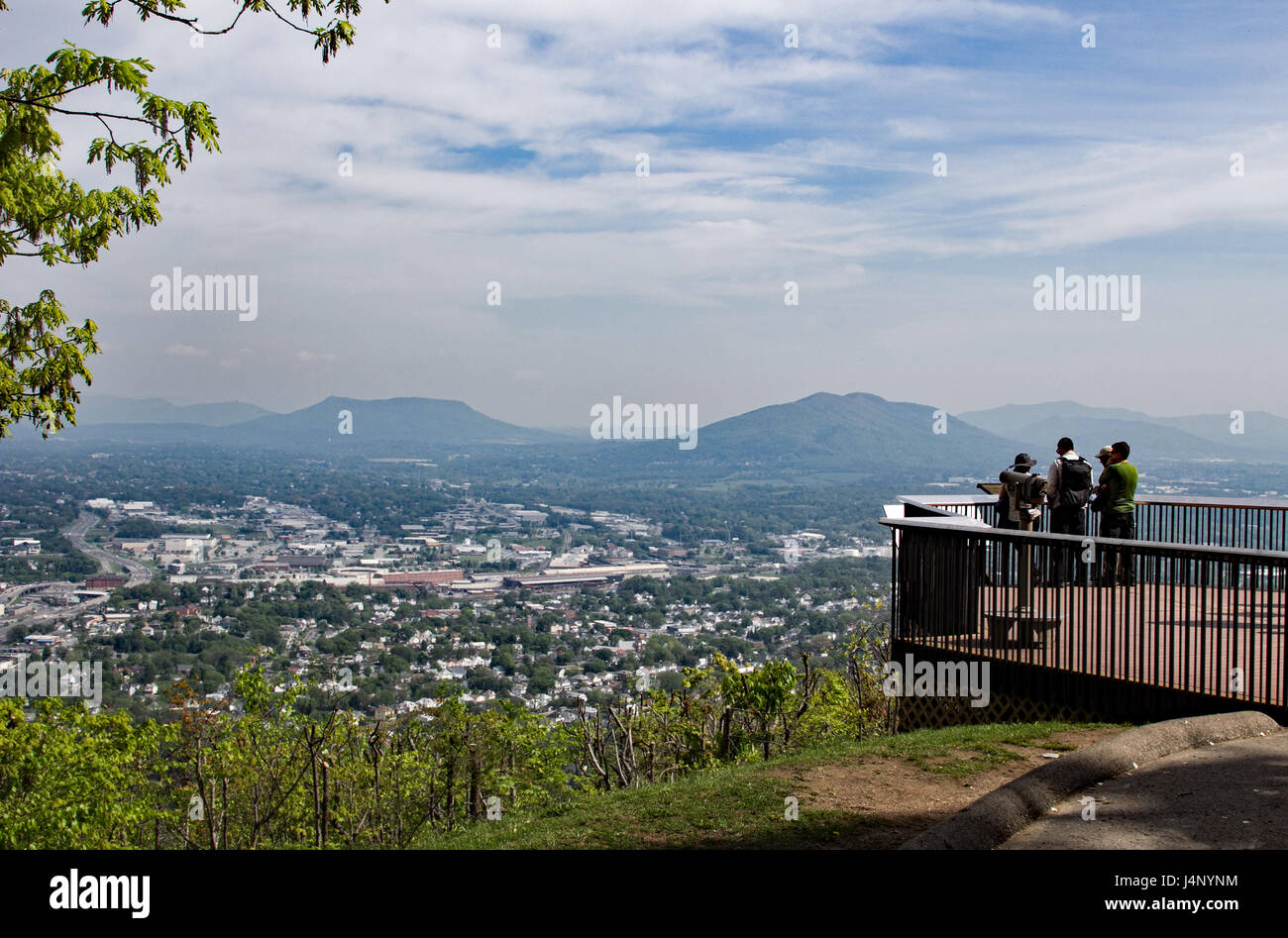 Vista di Roanoke da Mill Mountain, Roanoke, VA Foto Stock