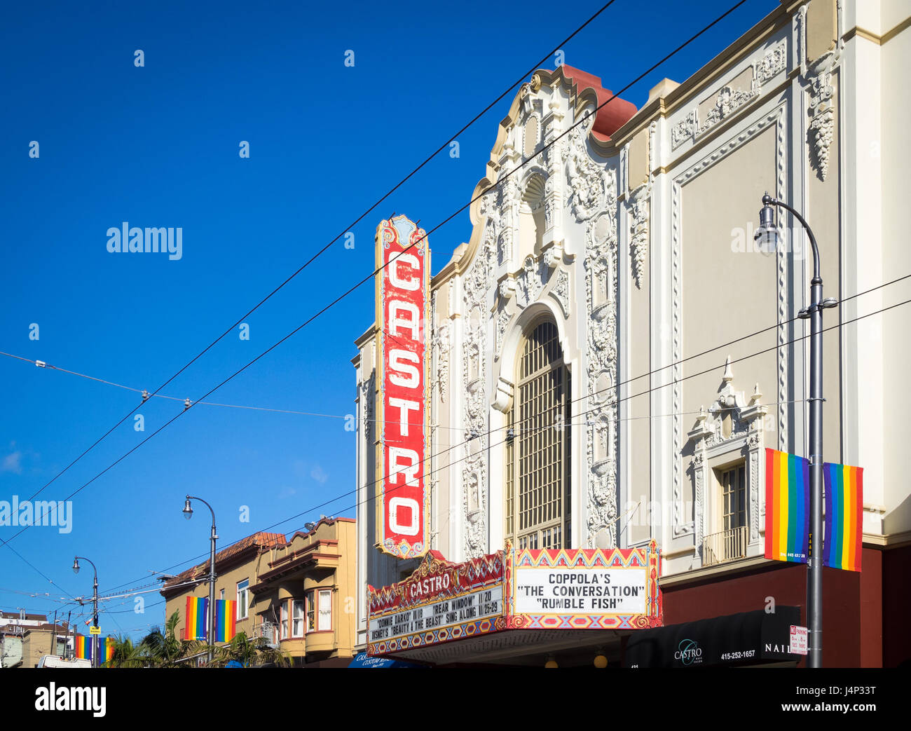 L'iconico Castro Theatre, nel quartiere Castro di San Francisco, California. Foto Stock