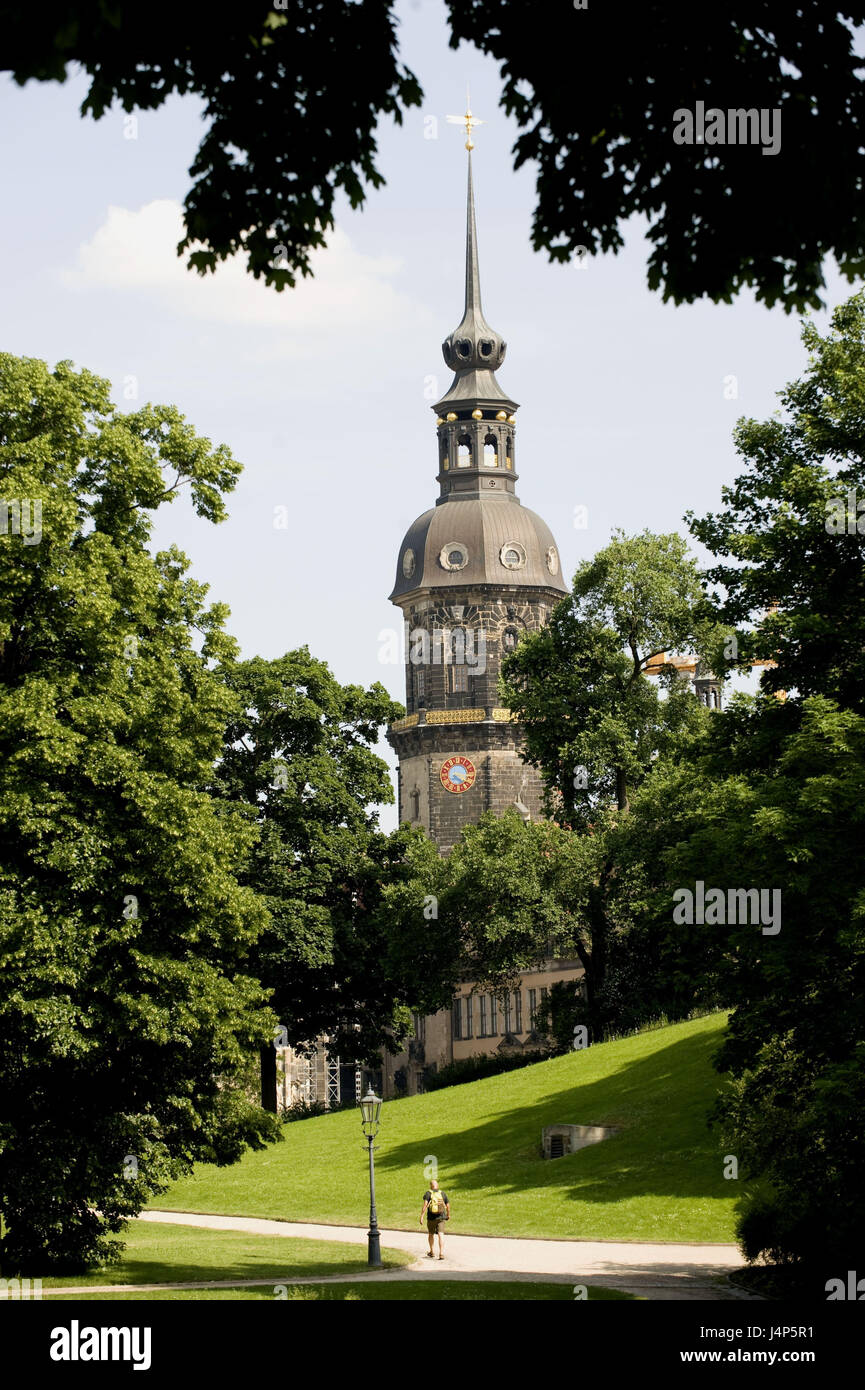 In Germania, in Sassonia, Dresda, Old Town, Parco, marito casalingo di attacco, estate, Foto Stock