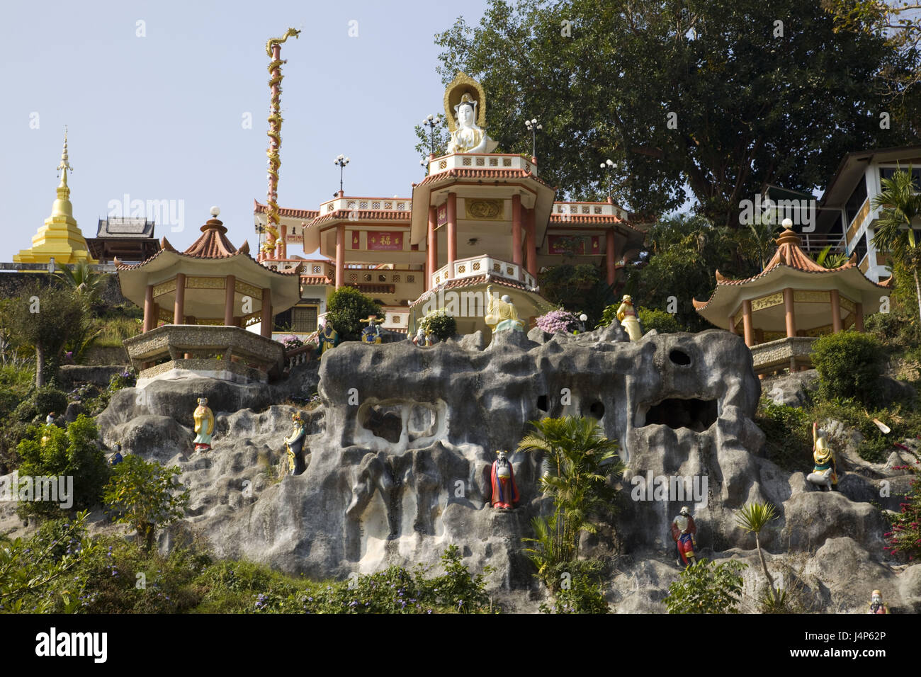 Thailandia, golden angolo superiore, Thaton, Thaton tempio, Foto Stock