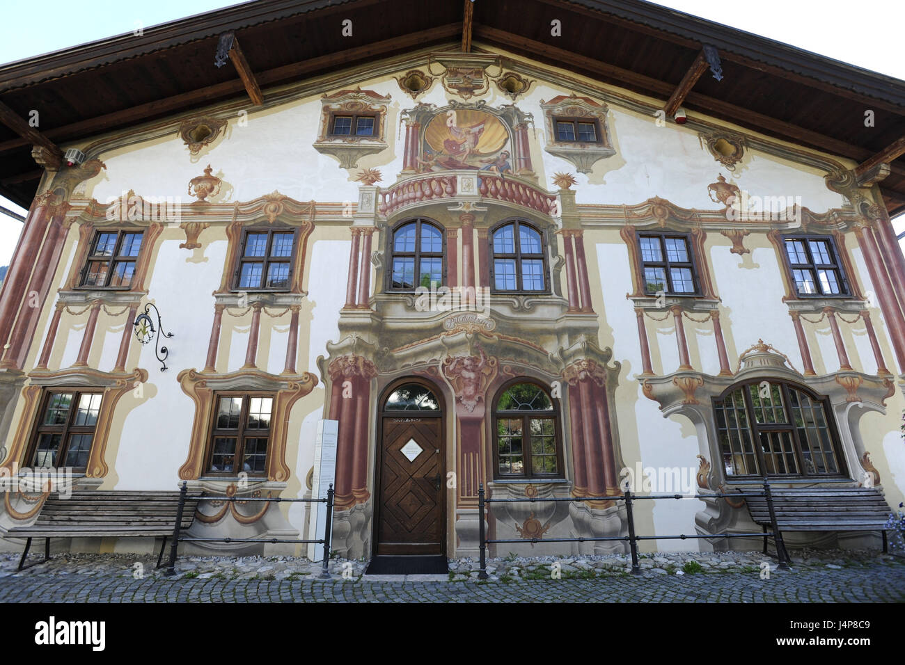 Pilatushaus con Lüftlmalerei nella tomaia bunting la regione, Germania, Foto Stock