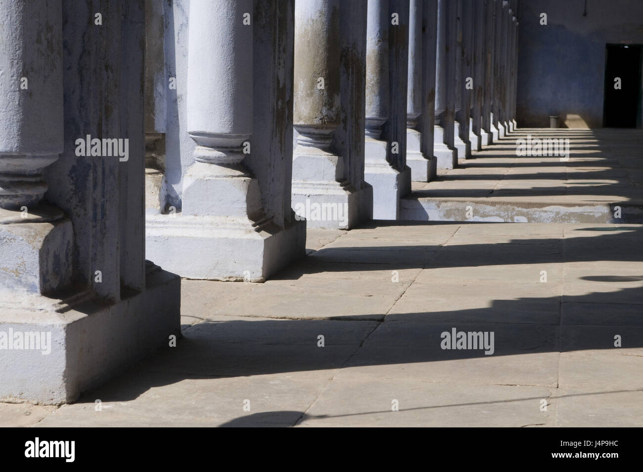 Imambara, vecchio, musulmana, la moschea, il pilastro colonnato, dettaglio, Calcutta, India, Foto Stock