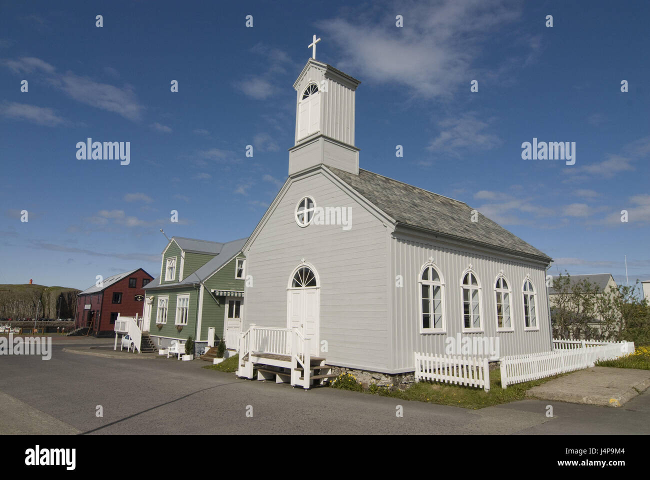 Chiesa di legno, Stykkisholmur, Islanda, Foto Stock