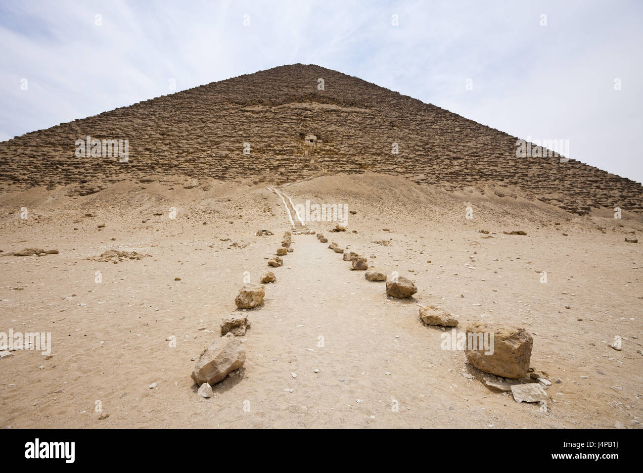 Ingresso piramide rossa del faraone Snofru, Egitto, Dahschur, Foto Stock