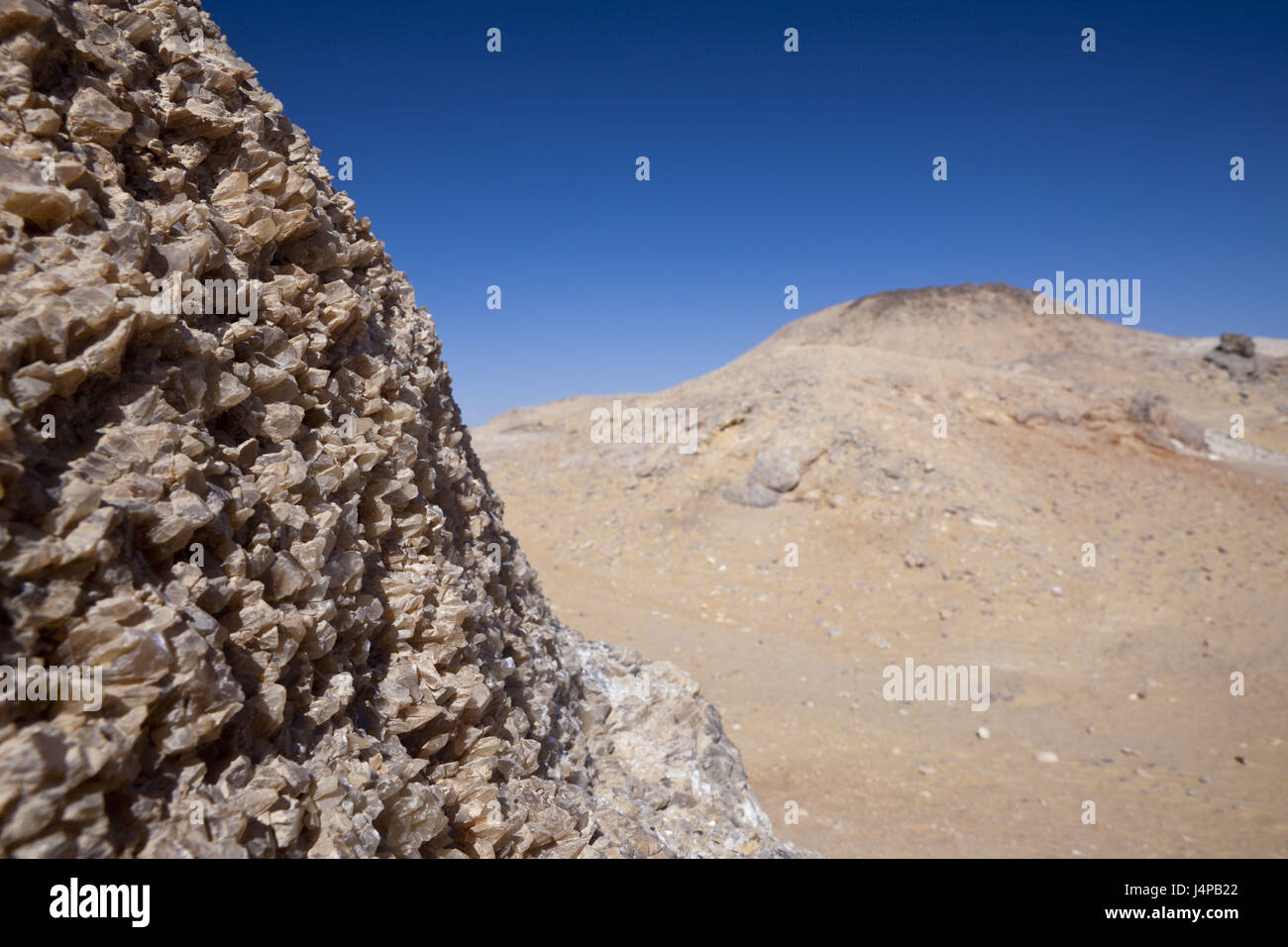 La montagna di cristallo con cristalli, Egitto, deserto libico, Foto Stock