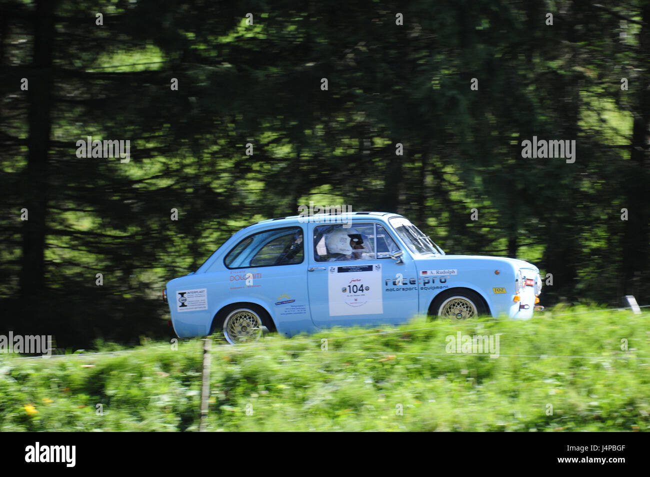 Auto Sport, storica gara di montagna, old-timer Fiat Abarth 850 PMS, Foto Stock