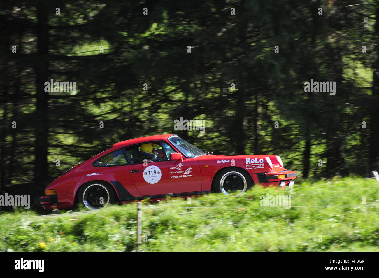 Auto Sport, storica gara di montagna, old-timer Porsche Carrera 3,2, Foto Stock