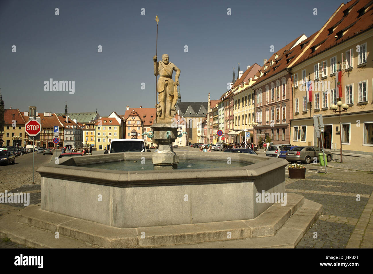 Spazio Jiri z Podebrad, pozzi, Cheb, west bohemienne, Repubblica Ceca, Europa Foto Stock