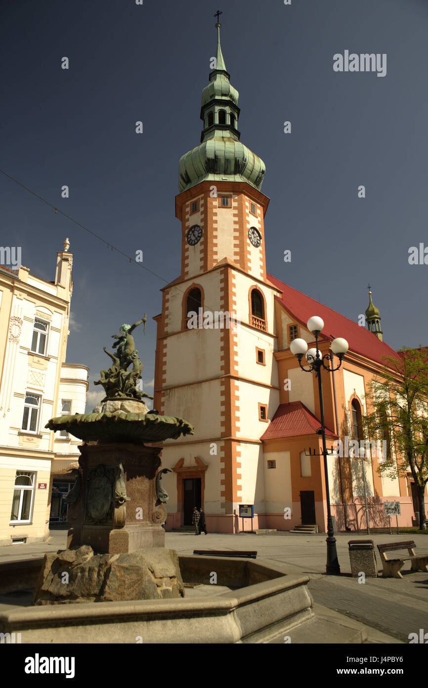 Pozzetti, chiesa, Sokolov, della Boemia occidentale, Repubblica Ceca, Europa Foto Stock