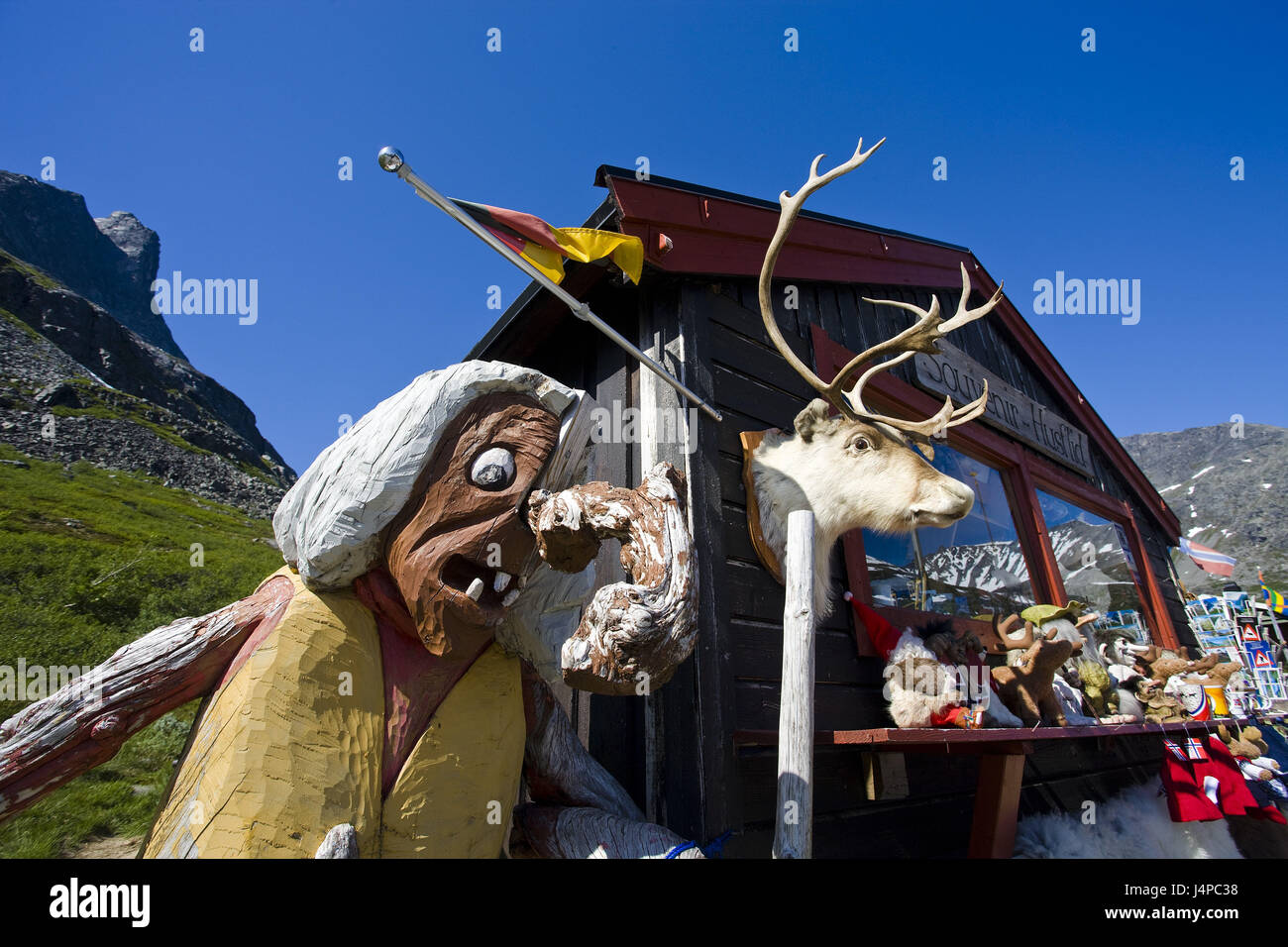 Norvegia, More og Romsdal, Trollstigen, souvenir business, dettaglio Foto Stock
