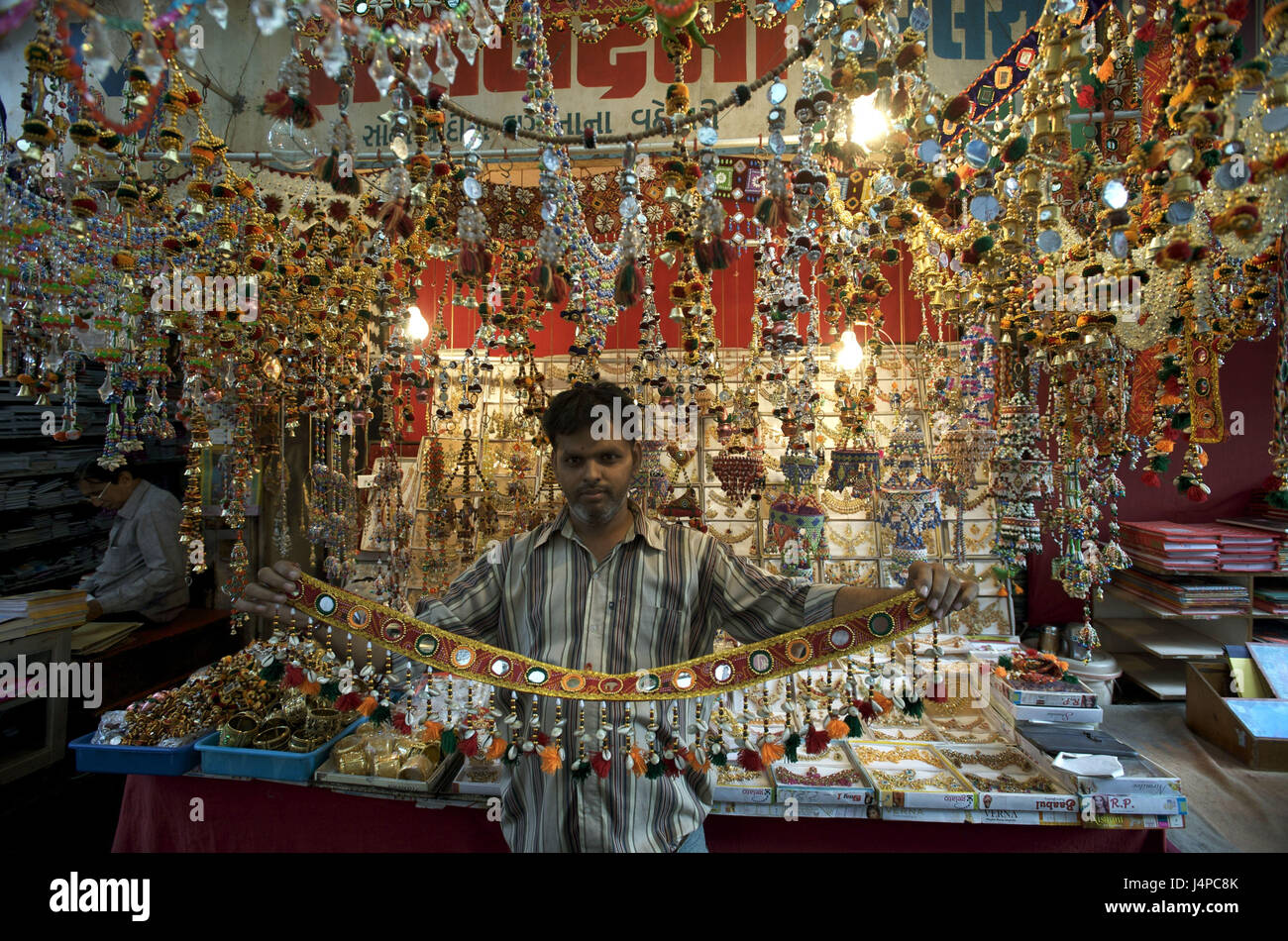 India, Gujarat, Ahmedabad, Manek Chowk, mercato Foto Stock