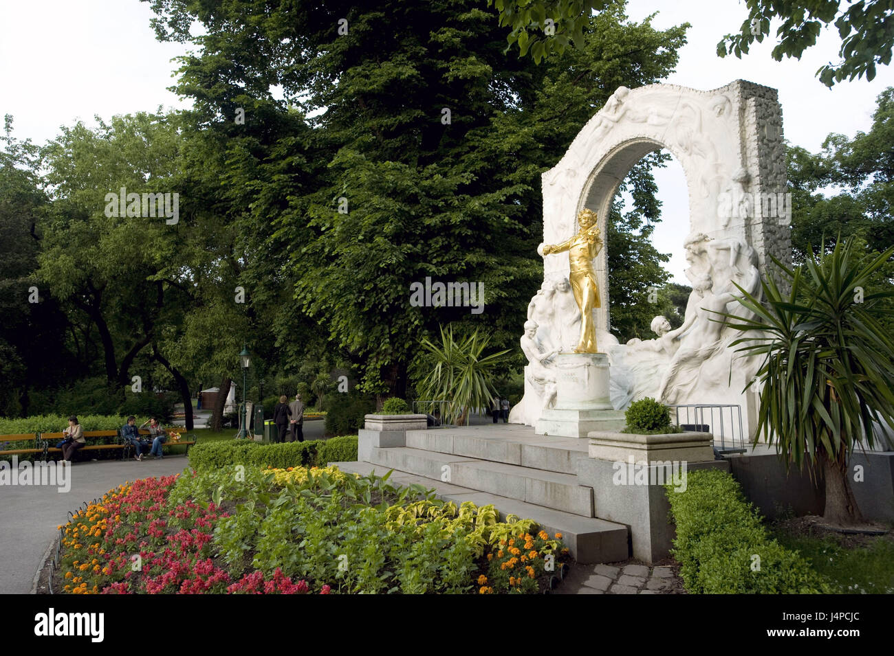 Austria, Vienna, il parco cittadino, statua, Johann Strauss, Foto Stock