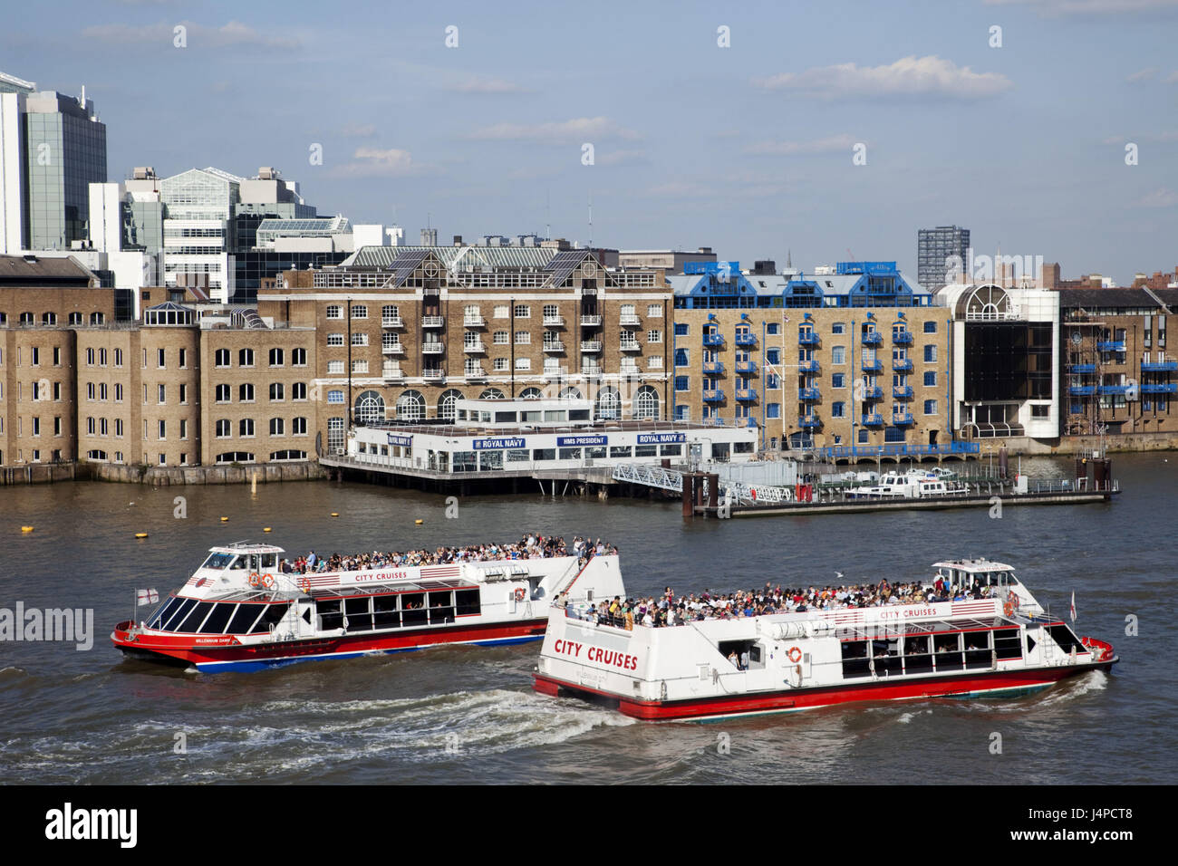 Gran Bretagna, Inghilterra, Londra, dock, paese monocamera, flusso Thames, escursione barche, Foto Stock