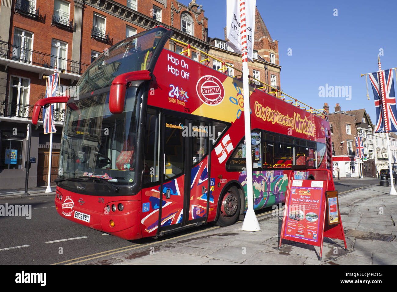 Gran Bretagna, Inghilterra, Berkshire, Windsor, sightseeing bus, Foto Stock