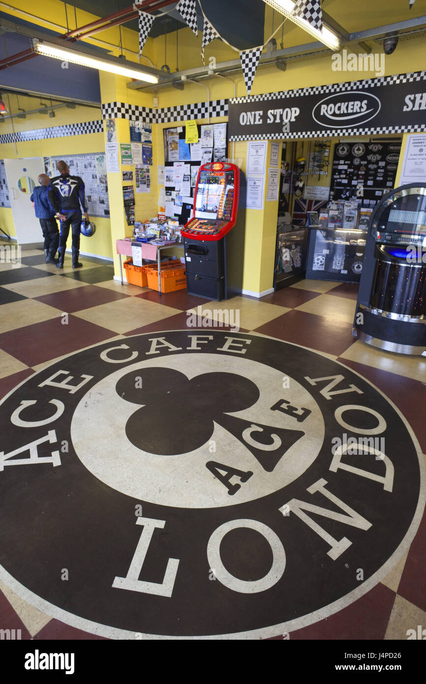 Gran Bretagna, Inghilterra, Londra, Ace Cafe, vista interna, Foto Stock