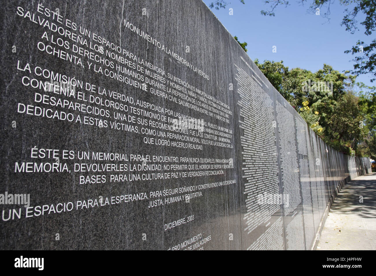 El Salvador, San Salvador, Monumento a la memoria Y LA VERDAD, Foto Stock