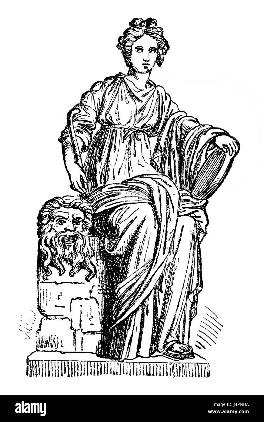 Thalia o Thaleia, la musa della commedia e della poesia idillica nella mitologia greca Foto Stock