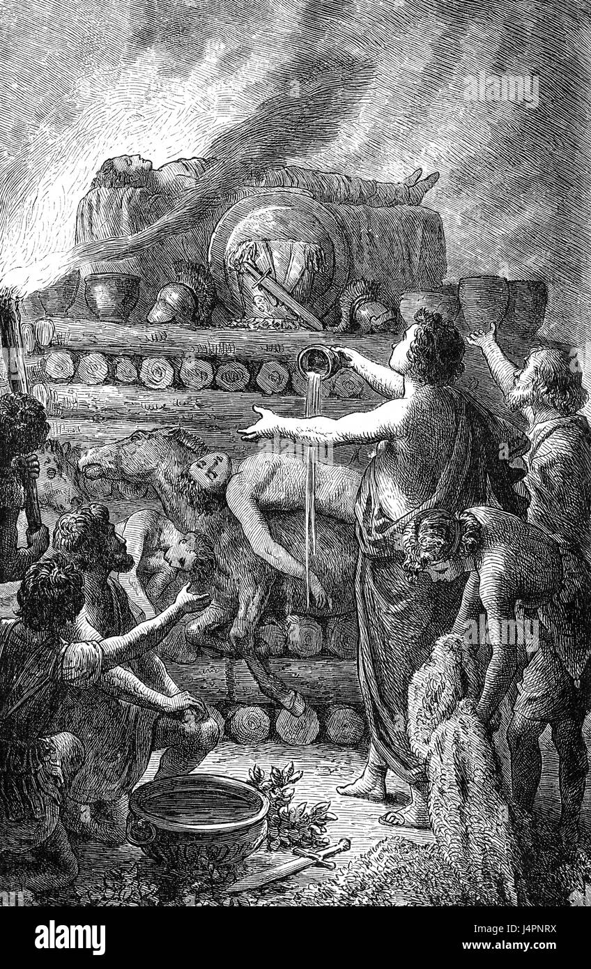 Patroclus cremato su di una pira funeraria, mitologia greca Foto stock -  Alamy