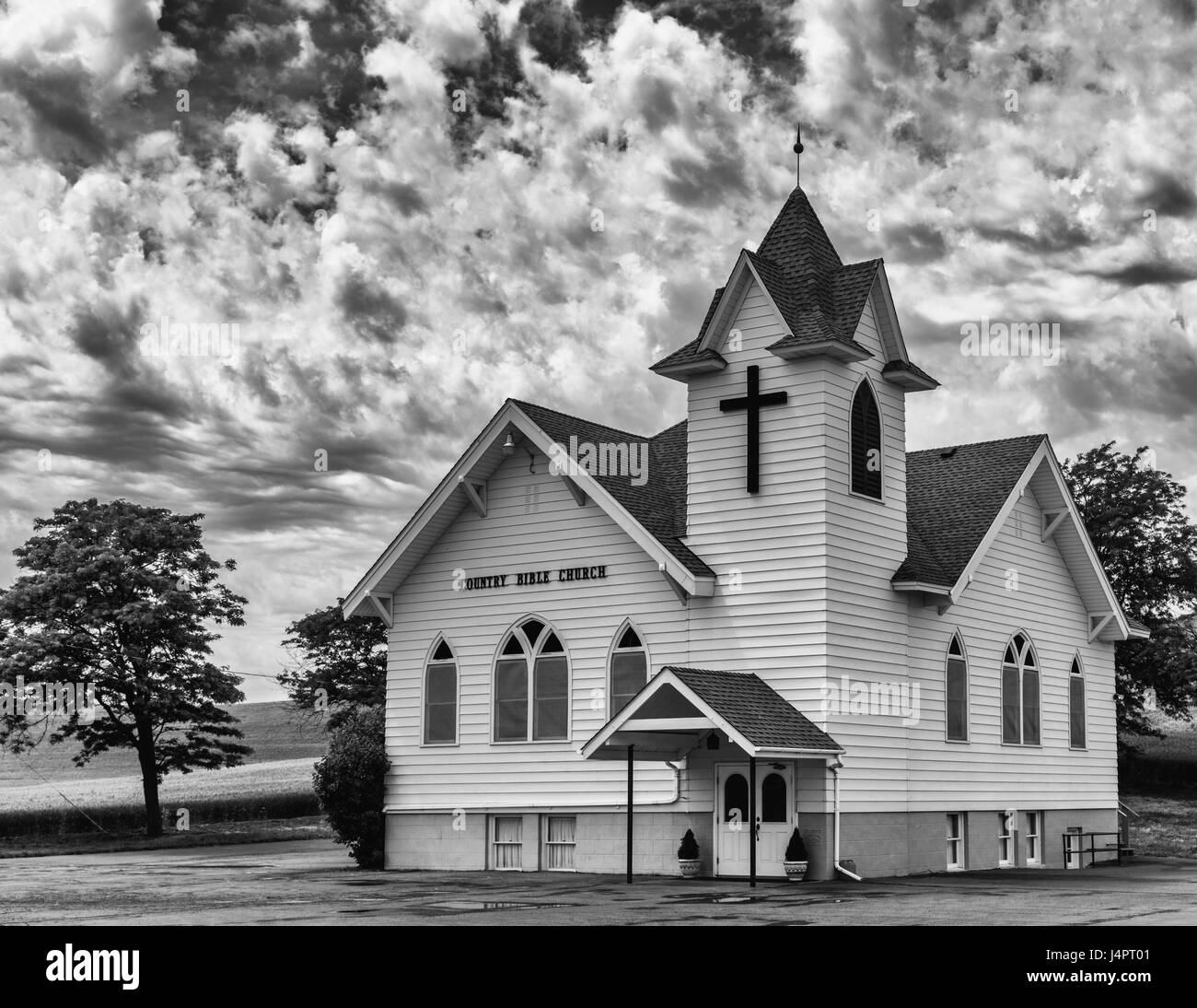 Chiesa di campagna nel Palouse area di Eastern Washington. Foto Stock