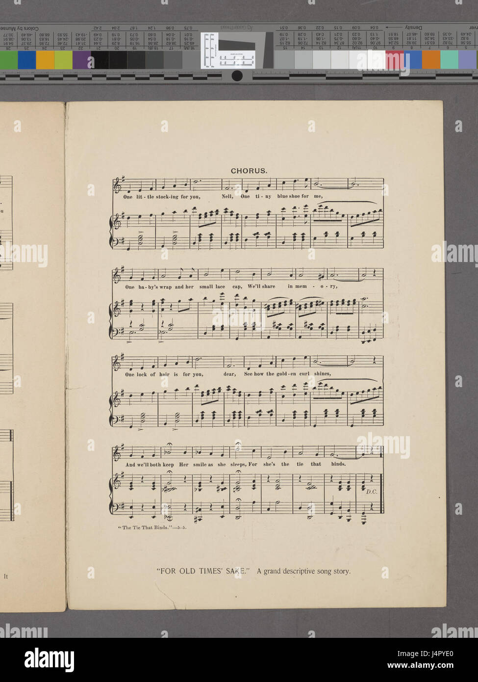 "The Tie That Binds" è una composizione musicale di Chas. K. Harris, arrangiato da Jos. Clauder. La copertina presenta fotografie di Agnes Behler, con Condit & Morley raffigurati in vignette. Foto Stock