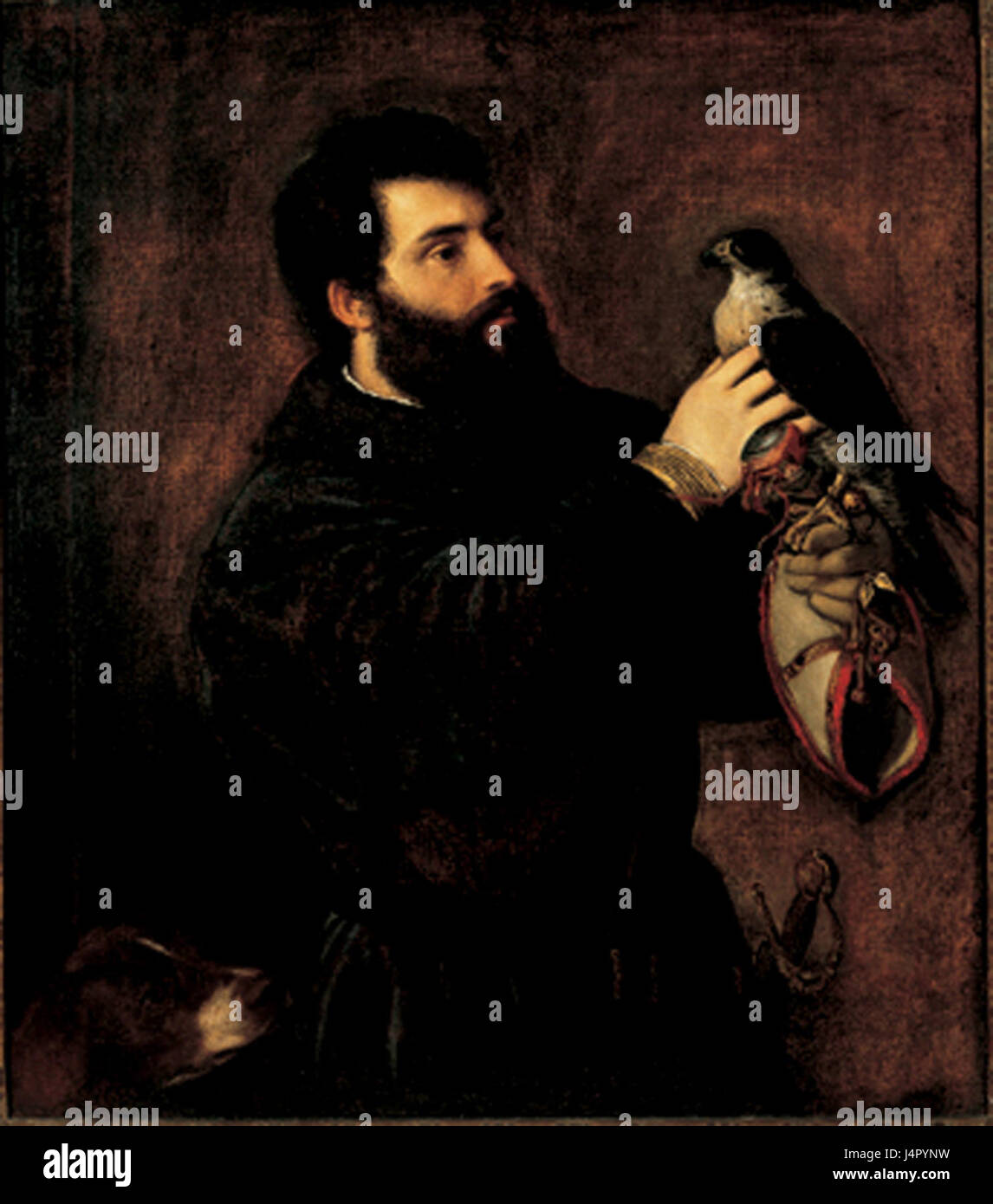 Opera d'arte di Tiziano del 1537, probabilmente riferita ad un angolo o ad un segmento di uno dei suoi famosi dipinti o composizioni. Foto Stock