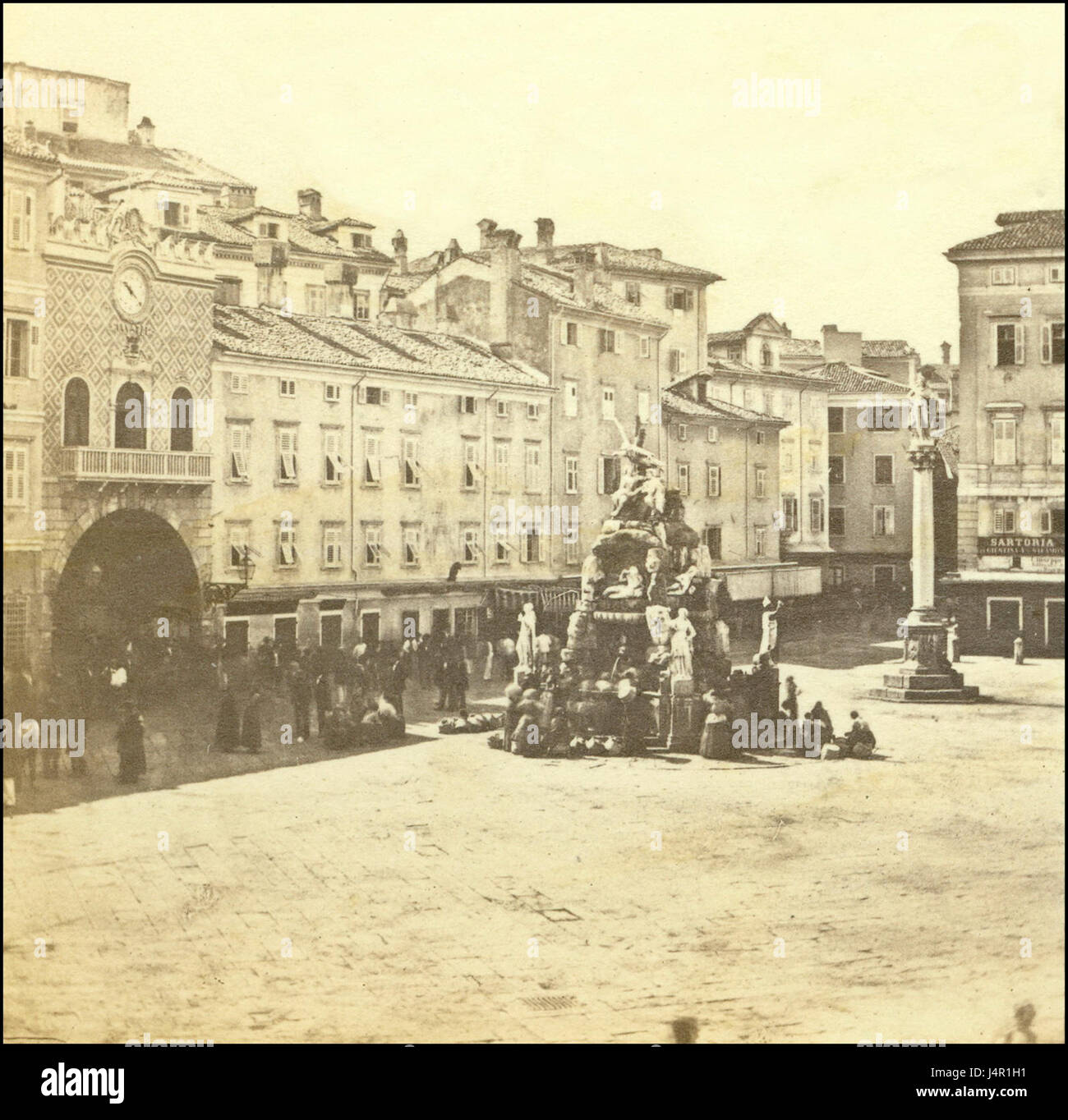 Trst Veliki trg oko 1880. Foto Stock