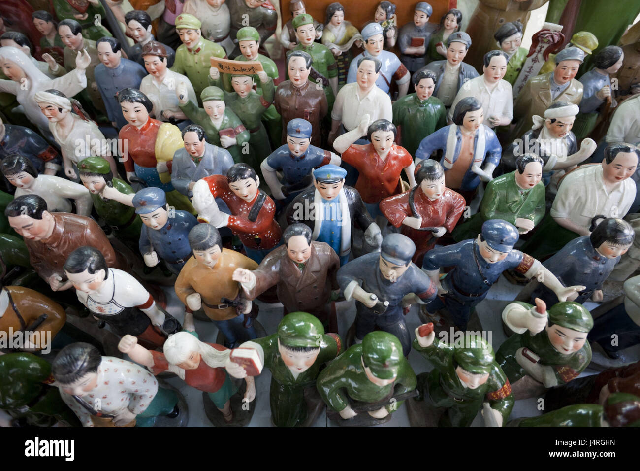 Cina, Hong Kong, Hollywood Road, Cat Street, souvenir business, caratteri, Foto Stock