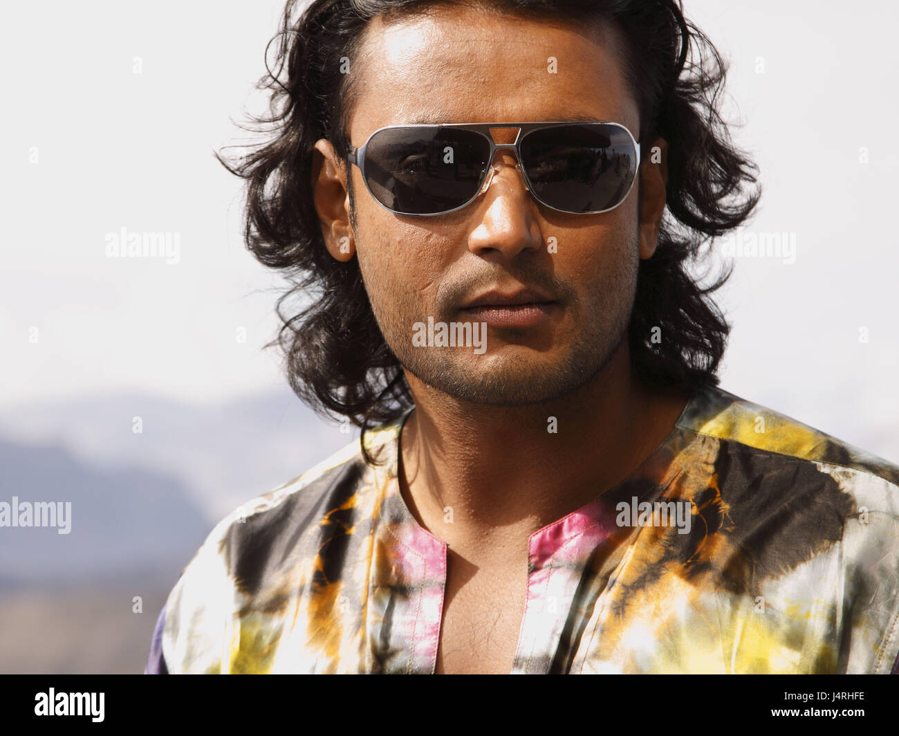 Bollywood, attore, ritratto, con testa, occhiali da sole, marrone brillare, nessun modello di rilascio, Foto Stock