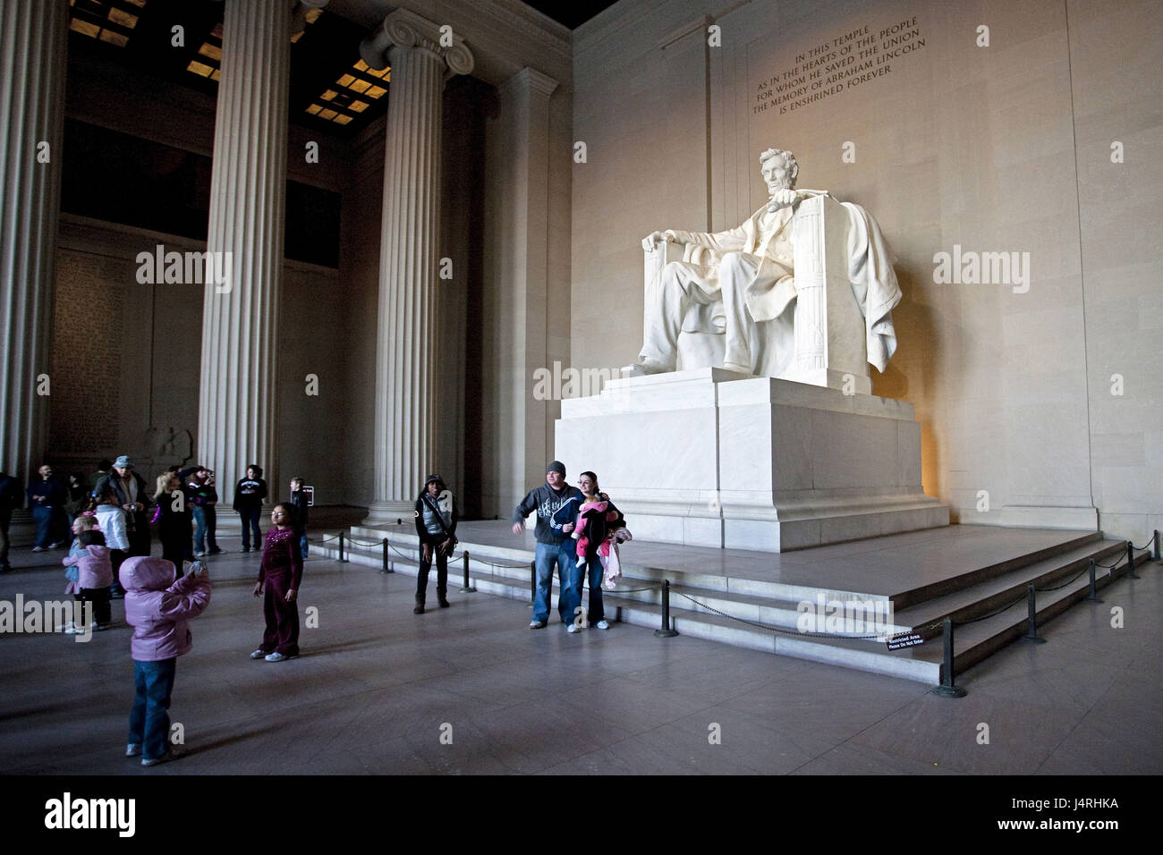 Gli Stati Uniti d'America, Washington city, il Lincoln Memorial, turisti, Foto Stock