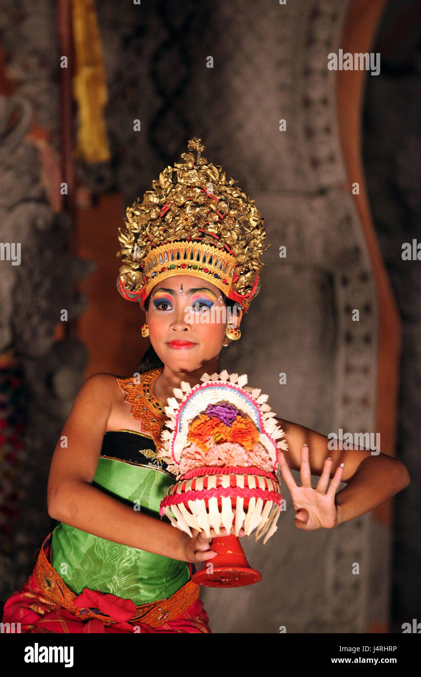 Indonesia, Bali, isola, Ubud, danza, spettacolo, cultura, tradizione, donna, nessun modello di rilascio, Foto Stock