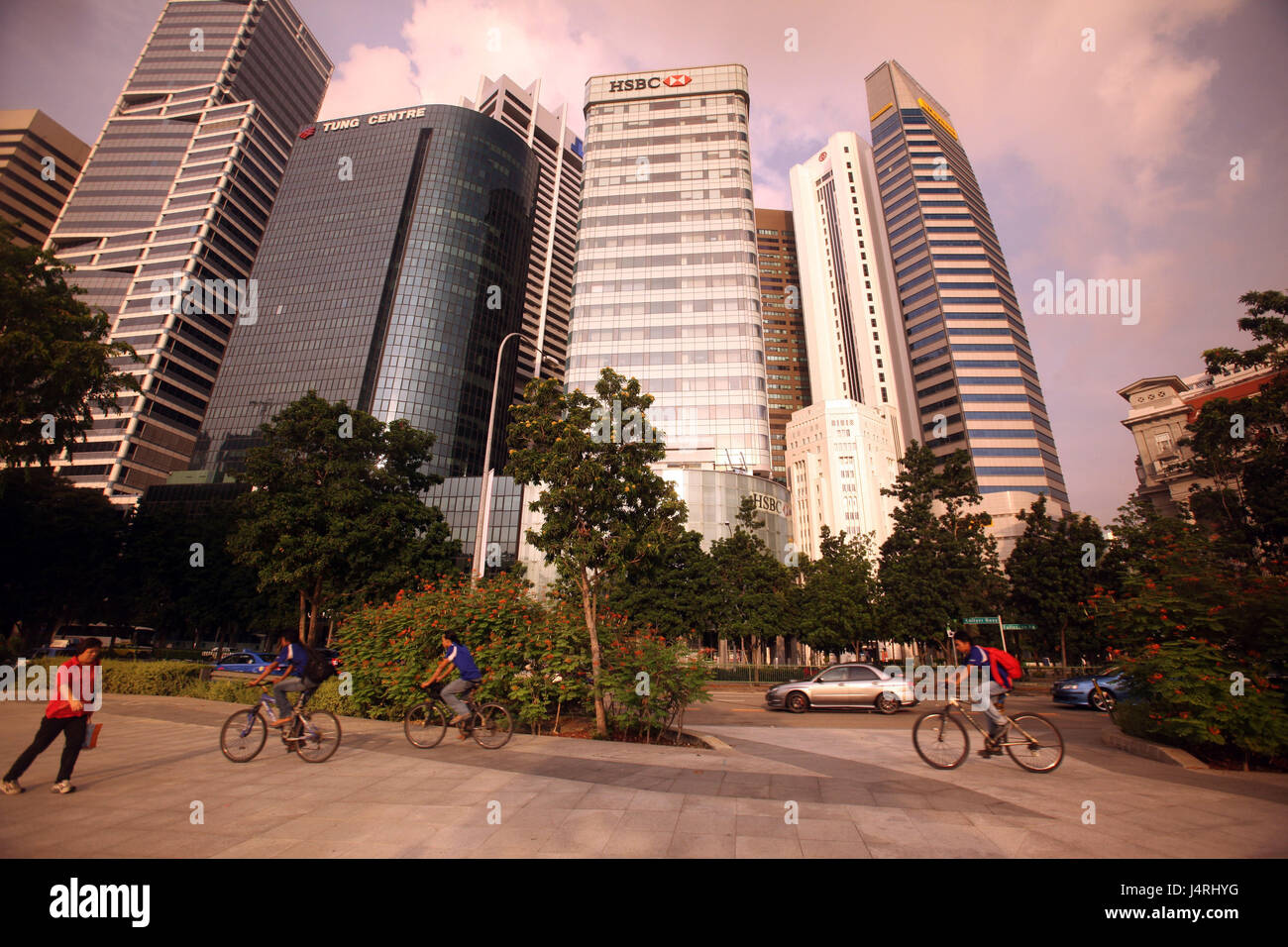 Singapore, isola, città, skyline, centro, quarta banca, alto, grattacielo, banca, Foto Stock