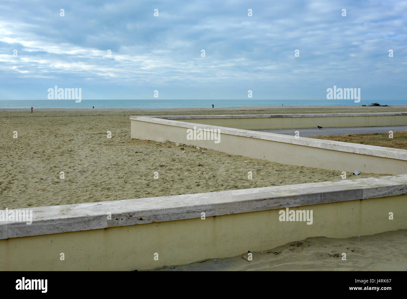 Viareggio spiaggia di sabbia del paesaggio, Toscana, Italia, Europa Foto Stock
