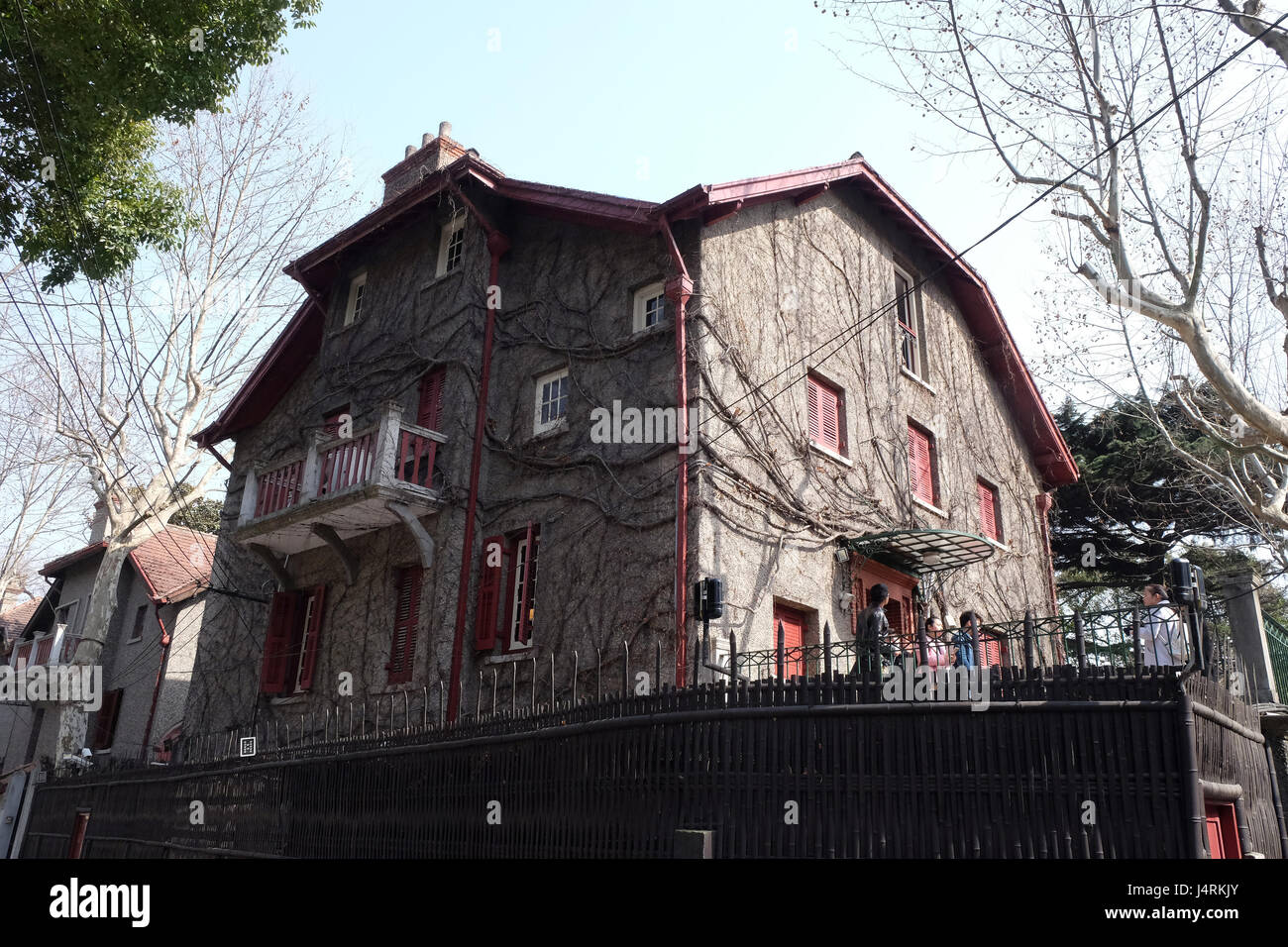 Concessione francese Area, residenza di Zhou Enlai (ex Primo Ministro cinese) in Cina a Shanghai, 27 febbraio 2016. Foto Stock